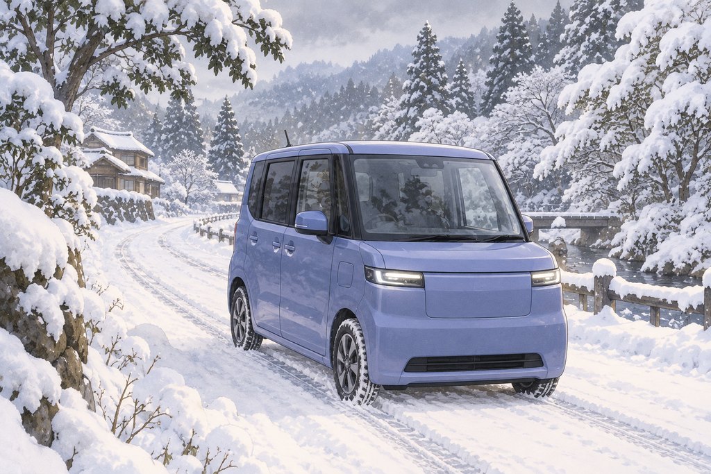 雪道を走る軽EV